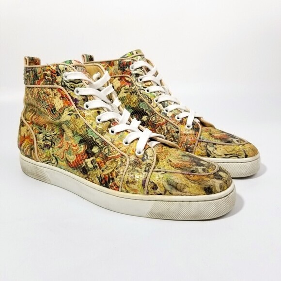 Christian Louboutin Multicolor Python Rantus Orlato High Top Sneakers 9.5 Y2k - Picture 6 of 12